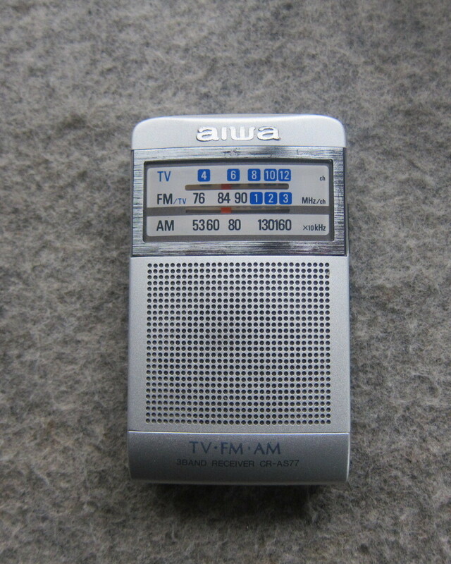aiwa SONY AM/FMポケットラジオ CR-AS77 ワイドFM対応 動作確認品 12-8-1