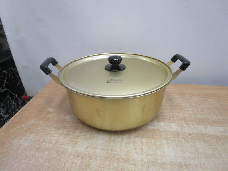 N493★大型アルミ鍋　両手鍋　直径36㎝×高さ14㎝★中古品