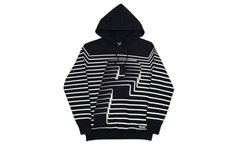 L 未使用 PALACE Hood Striper 2016SS Black 黒 Sweatshirts Hoods スエット パーカー パレス スウェット ブラック