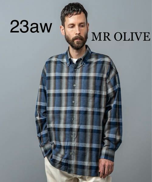 23aw MR OLIVE ミスターオリーブ オンブレ オーバーサイズ チェックシャツ M