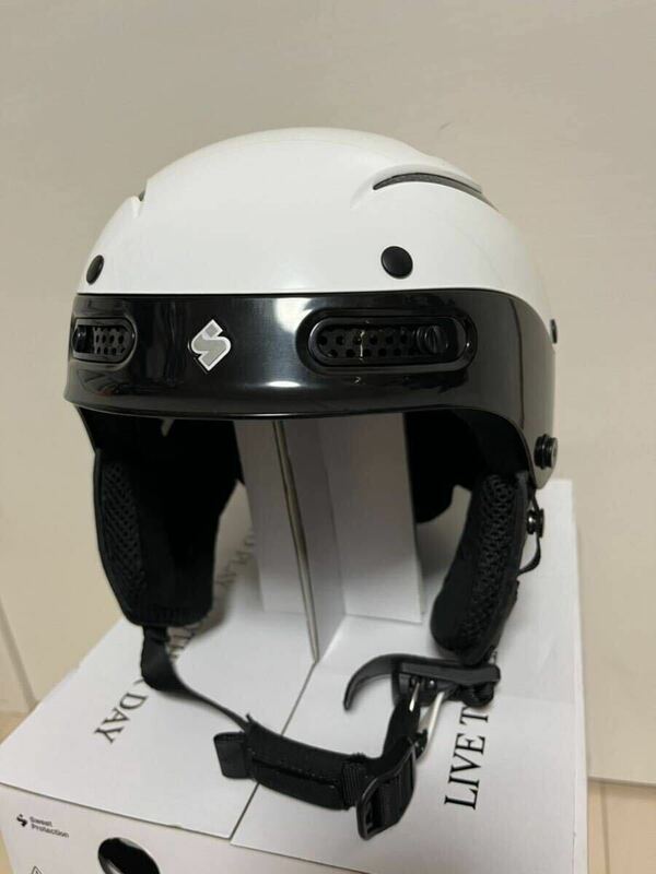 SWEET PROTECTION スウィートプロテクション Trooper II SL MIPS Gloss White/Gross Black スラローム用ヘルメット チンガード付属 M/L