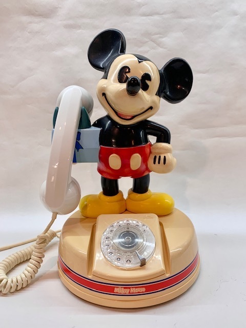 ◆Mickey Mouse ミッキーマウス テレフォン◆DK-641 ダイヤル式電話機◆神田通信工業◆NTTひかり電話回線動作確認済み◆