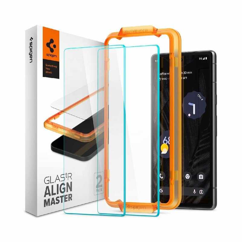 Spigen Google Pixel7a ガラスフィルム 2枚入 ガイド枠付き 保護フィルム AlignMaster AGL05968