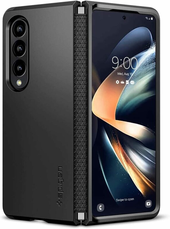 Spigen Galaxy Z Fold4 ケース 3重構造 ヒンジ保護 全面保護 耐衝撃 ワイヤレス充電対応 ACS05105 ブラック