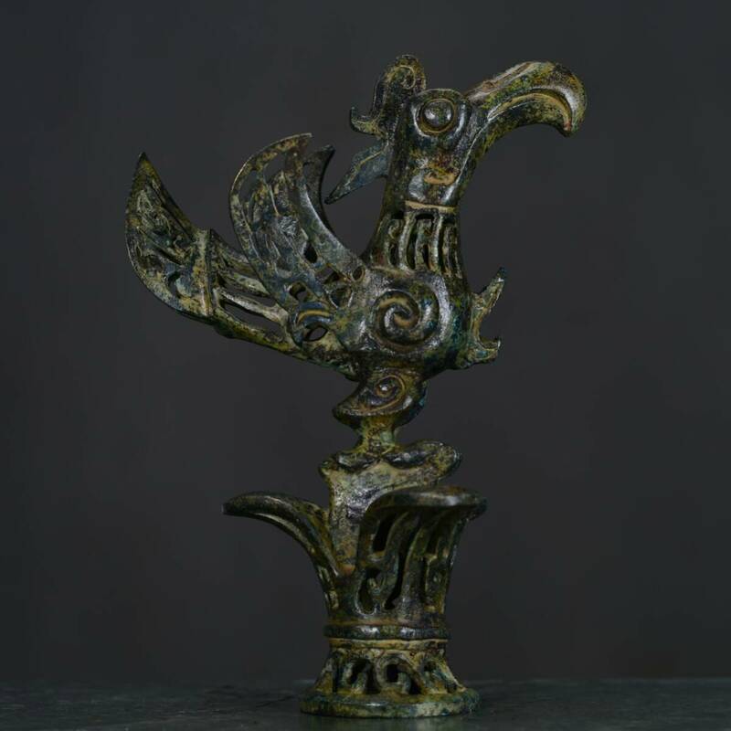 珍藏 中国 三星堆文化です 青銅の鳥獣 青銅器 時代物 中國古美術 置物 賞物 唐物 DYW18