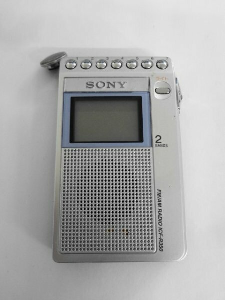 AN24-156 ジャンク扱い SONY ソニー TV AM/FM ポケット ラジオ ICF-R350 ポータブル レトロ 動作未確認 tm24-35