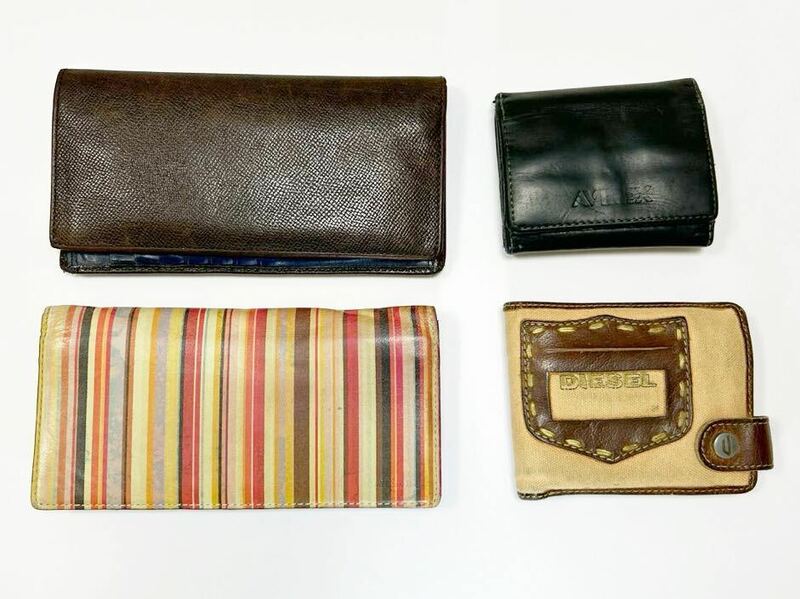 ■ダメージあり■ ☆メンズ 財布 4点セット☆ DIESEL ディーゼル　Paul Smith ポールスミス　COACH コーチ　AVIREX 【USED】0328