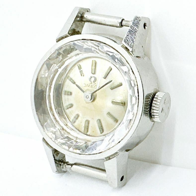 03315 オメガ OMEGA カットガラス レディース 腕時計 手巻き シルバーカラー アンティーク ヴィンテージ