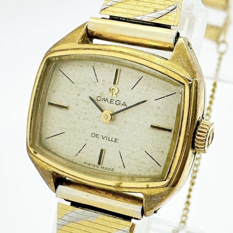 03214 オメガ OMEGA 稼働品 デビル DE VILLE レディース 腕時計 手巻き ゴールドカラー アンティーク ヴィンテージ