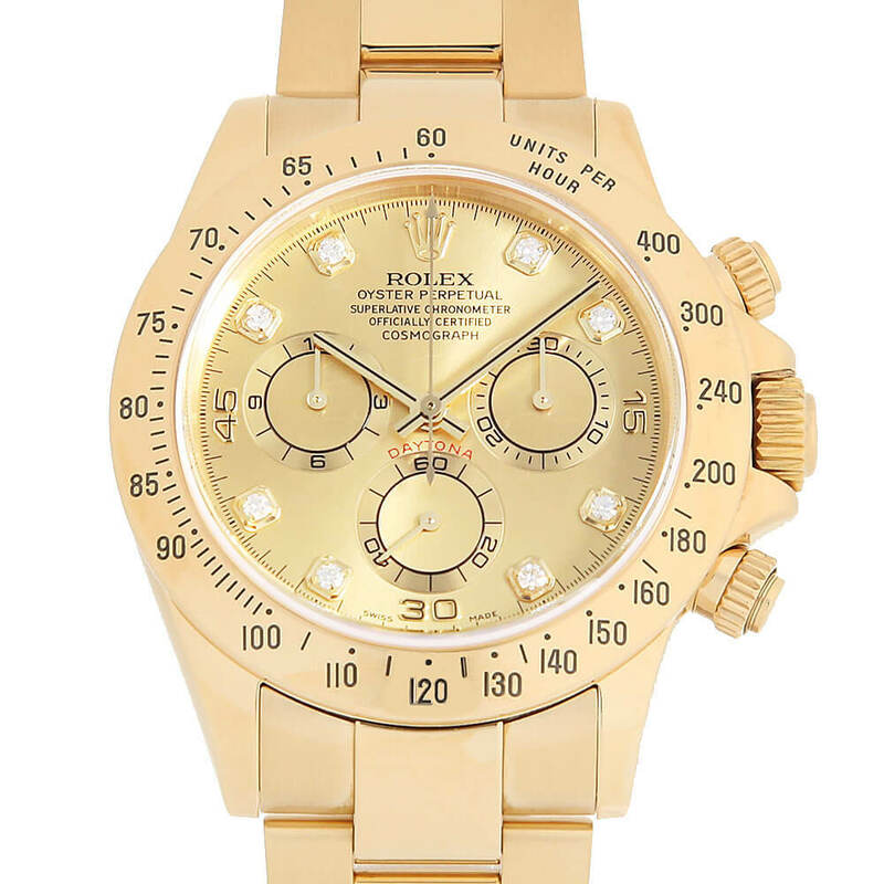 ロレックス デイトナ 8Pダイヤ 116528G シャンパン P番 中古 メンズ 腕時計