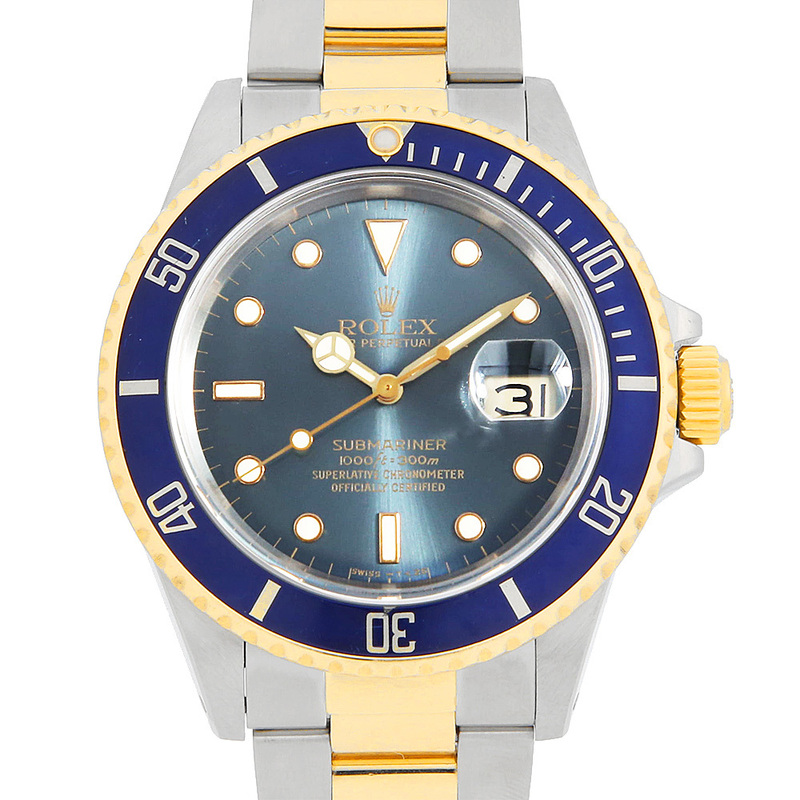 ロレックス サブマリーナ デイト 16803 ブルー トロピカル オールトリチウム 97番 中古 メンズ 腕時計