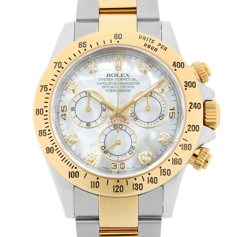 ロレックス コスモグラフ デイトナ 8Pダイヤ 116523NG ホワイトシェル ランダム番 中古 メンズ 腕時計