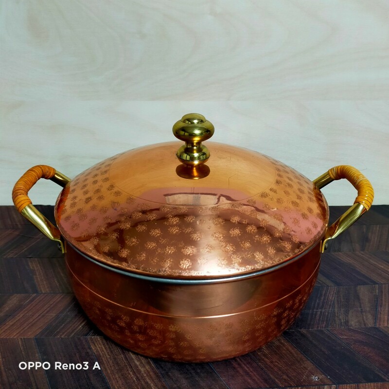 銅鍋　銅製　 両手鍋　卓上鍋　煮込み　 シチュー鍋　調理器具　21cm