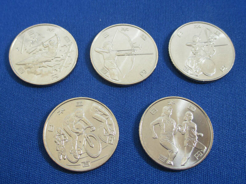 2020東京オリンピック,パラリンピック記念硬貨 100円5種類 ５枚をセット (第3次発行分)
