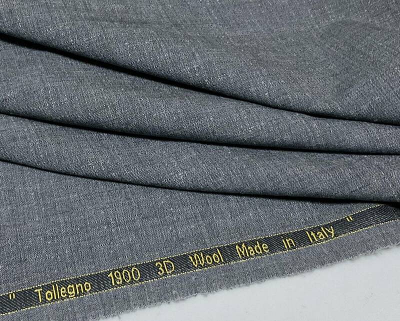 #43 イタリア製 トレーニョ 春夏 Tollegno 1900 3D wool ストレッチ 織柄 220 ×160cm 630g グレー系