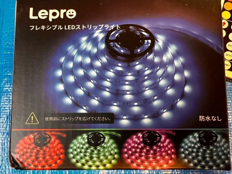 LEDテープ Lepro LEDテープライト 両面テープ (5m-150連 )非防水 RGB 30leds/m 高輝度 44Kコントローラー 調光調色 切断可能