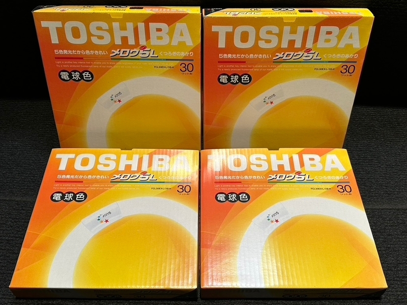 TOSHIBA メロウ5L 30型 丸型　電球色 ４セット　訳有り未使用