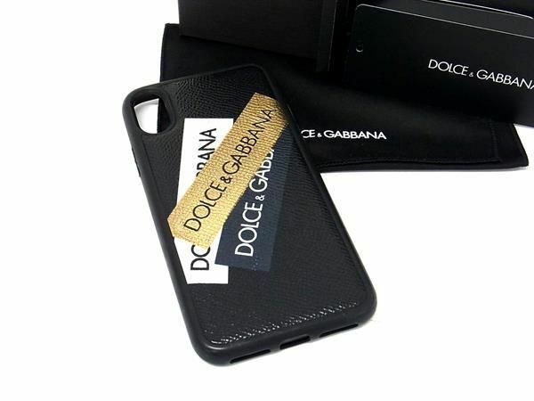■美品■ DOLCE＆GABBANA ドルチェ&ガッバーナ iPhone X/XS 対応 アイフォンケース スマホケースブラック系×ゴールド系 BE9721
