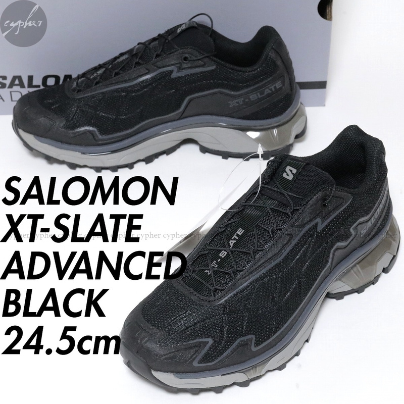 UK6 24.5cm 新品 SALOMON XT-SLATE ADVANCED スニーカー Black Ebony Frost Gray サロモン アドバンスド ブラック 黒
