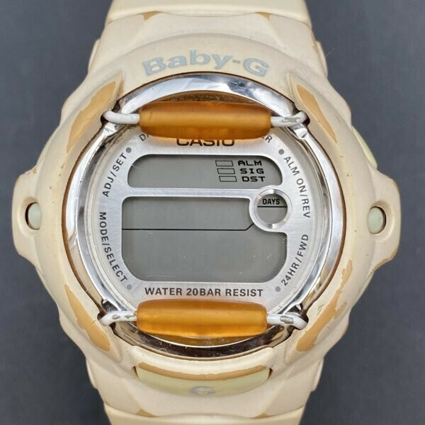 G1027 不動　CASIO カシオ Baby-G 腕時計 BG-592PP パピーズシリーズ　オレンジベージュ系　キズ汚れあり動作未確認