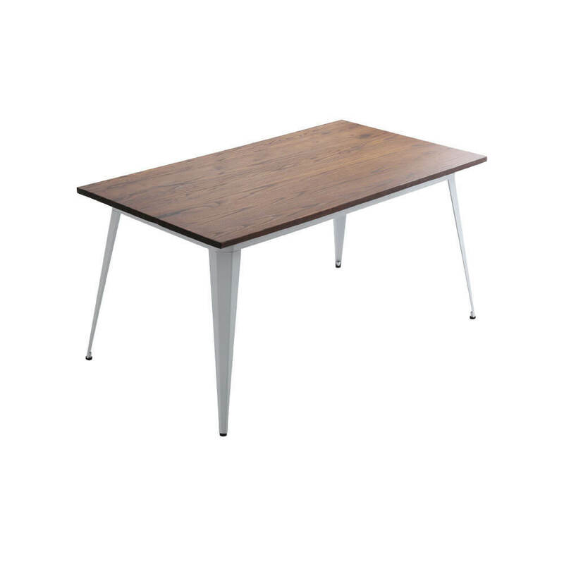 おしゃれなアンティークダイニングテーブル（140cm幅）木製、天然木のニレ材を使用｜Porian-ポリアン-　HT-MT140-WH　ホワイト