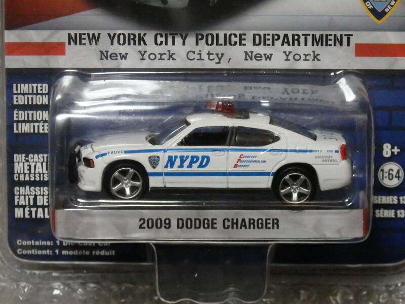 1/64 GL グリーンライト NYPD 2009 DODGE CHARGER NEW YORK CITY POLICE DEPARTMENT 【HOT PURSUIT シリーズ13】