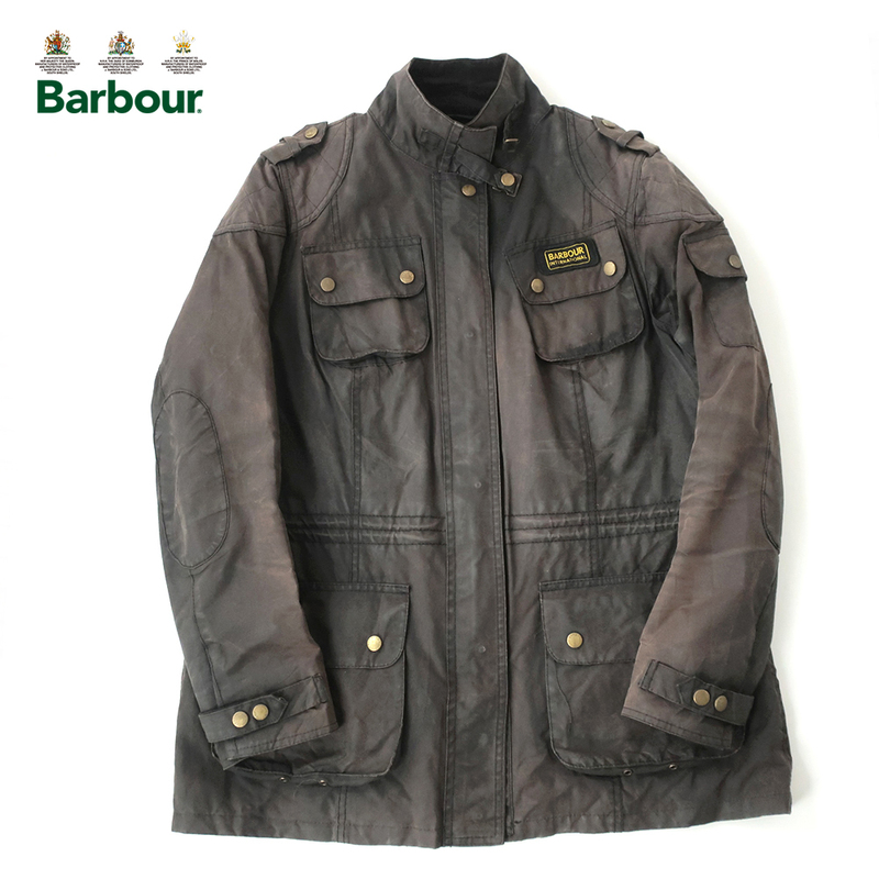 Barbour INTERNATIONAL SPEEDWAY オイルドジャケット 黒18(XL) バブアー,インターナショナル