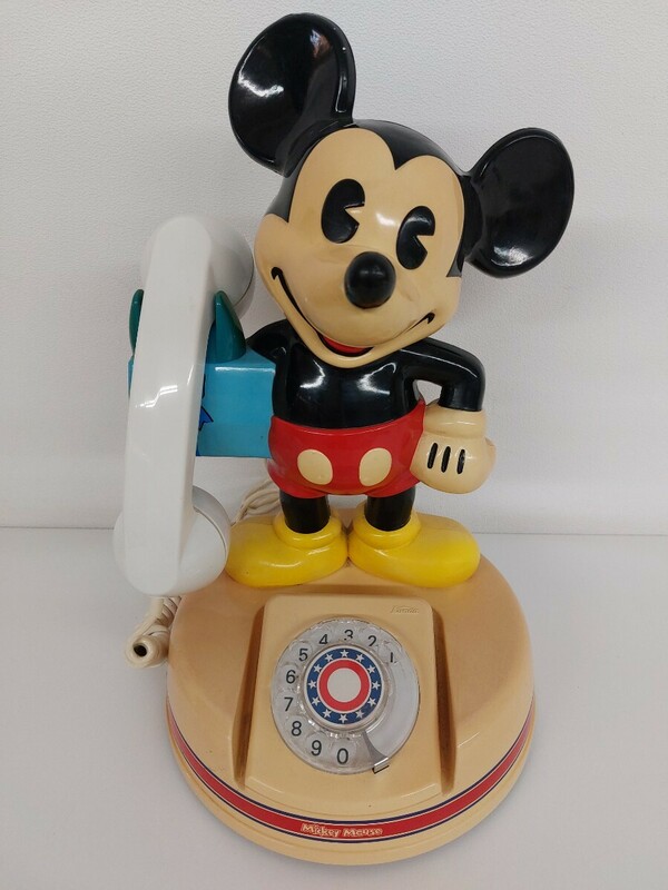 13507　神田通信工業 ミッキーマウス ダイヤル式電話機 DK-641 Mickey Mouse アンティーク 昭和レトロ コレクション ジャンク品 インテリア