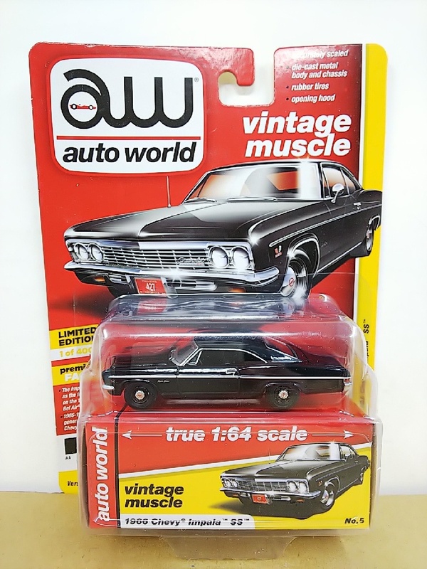 ■ aw(auto worldオートワールド) 1/64 1970 Chevy Impala SS ブラック シェビーインパラ ミニカー