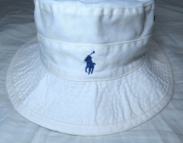 90s USA製 Polo Ralph Lauren バケットハット L ホワイト ポロ ラルフローレン ポニー刺繍