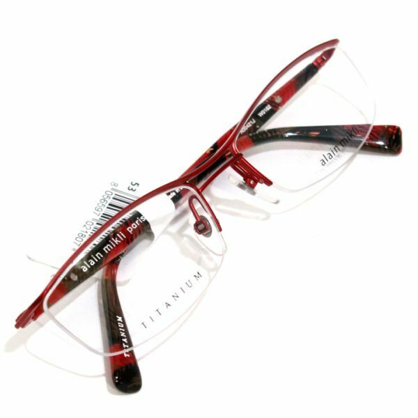 アランミクリ Alain Mikli A00421J W0162 チタン ハープリム 眼鏡／メガネフレーム レッド 新品 日本製