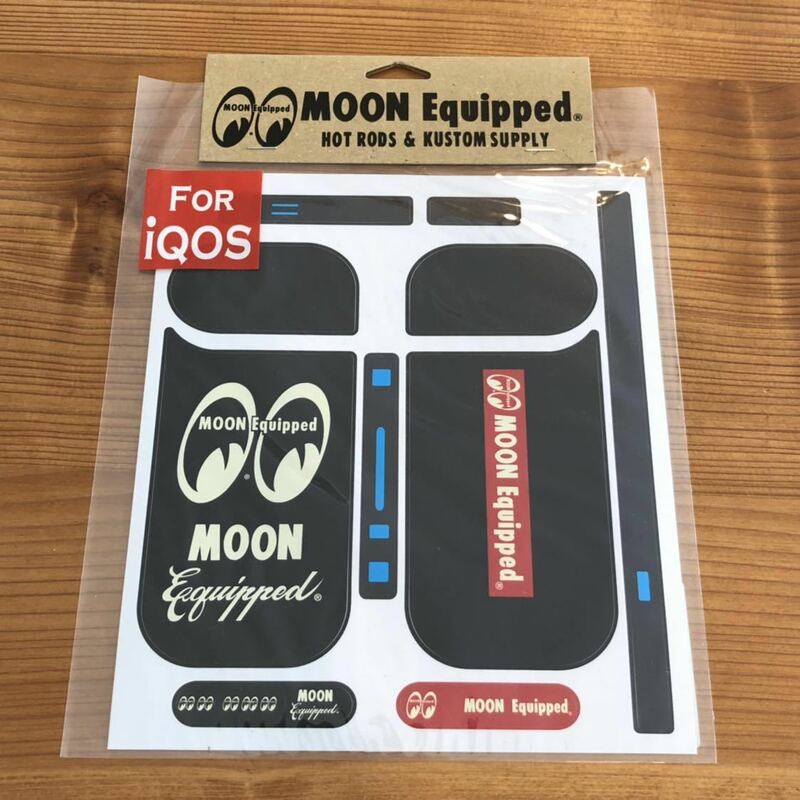 普通郵便140円発送可 mooneyes MOON Equipped iQOS ステッカー アイコス ブラック 黒 ロゴ ムーンボール ムーンアイズ moon eyes