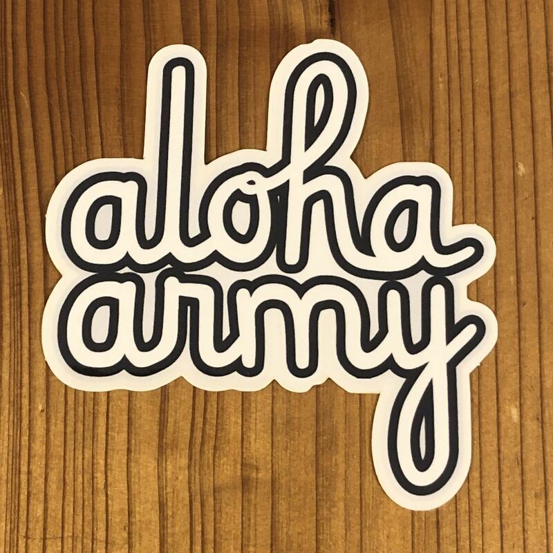 In4mation インフォメーション ALOHA ARMY SCRIPRT mooneyes ムーンアイズ 好きの方にも hawaii アロハ アーミー ハワイ ステッカー シール