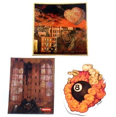 19AW Supreme Sticker Set ステッカー 3枚 セット Martin Wong マーティン・ウォン Ridge Street Big Heat 8-Ball