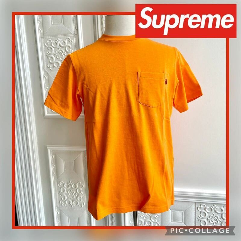 ◆新品◆Supreme S/S Pocket Tee Orange S シュプリーム 半袖 ポケット Tシャツ オレンジ トップス ボックスロゴ 訳あり品 20SS