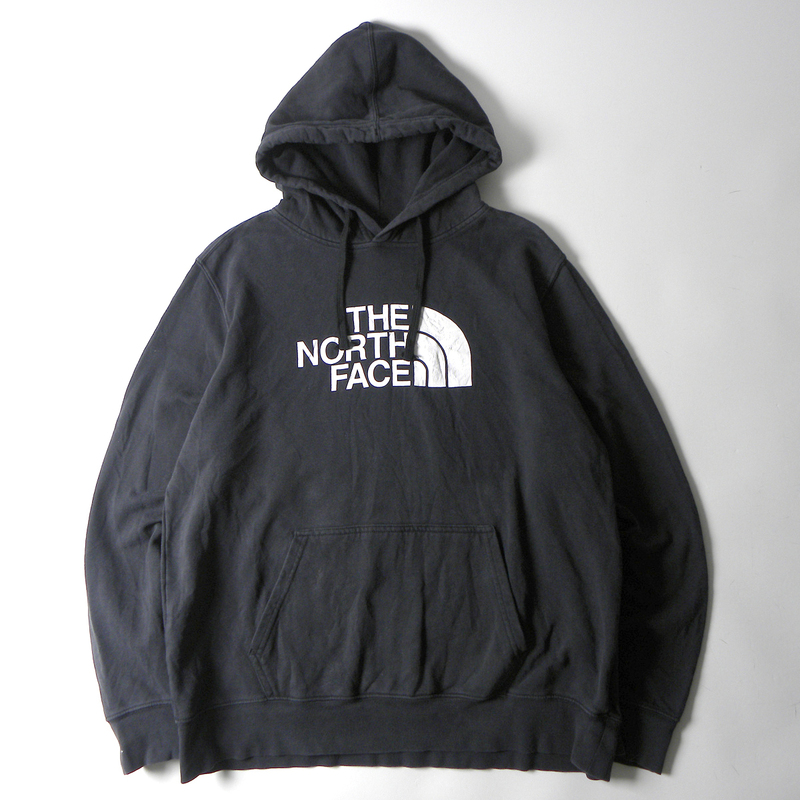 ザノースフェイス THE NORTH FACE 定番 ビッグロゴプリントスウェットプルオーバーパーカー 裏起毛 アウトドア L アメリカ古着 m0312-2