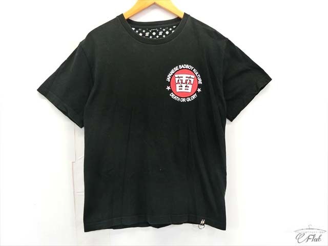 KAMINARI カミナリ 昭和不良的服飾製造 Tシャツ プリント　日章　Black　M 半袖Tシャツ