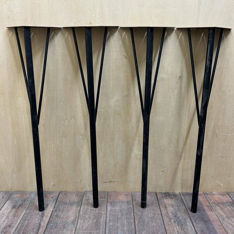 【送料無料】テーブル脚 DIY　ビンテージ　アンティーク　テーブルキッツ脚 ハイタイプ　Y型　4本セット ブラック