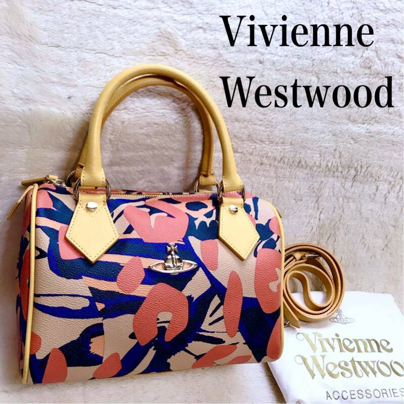 美品 Vivienne Westwood 2way ミニボストン PVC マルチ ヴィヴィアンウエストウッド ショルダーバッグ ハンドバッグ