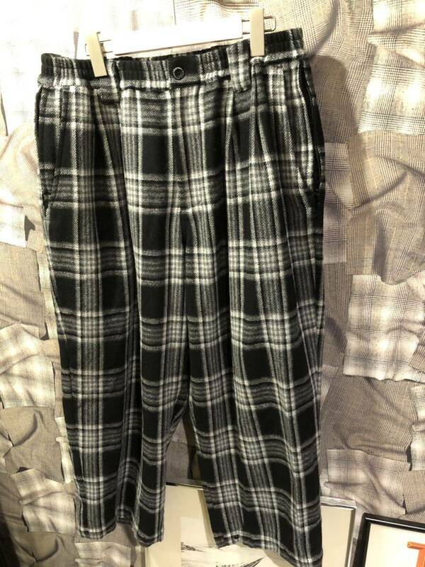 TIGHTBOOTH タイトブース PLAID FLANNEL BAGGY SLACKS バギースラックス サイズXL ブラック　FK