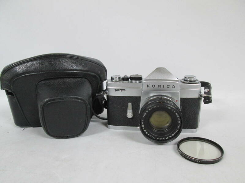 【0313n F123】コニカ KONICA FP /KONISHIROKU HEXANON 1:1.8 f=52mm ケース フィルムカメラ 
