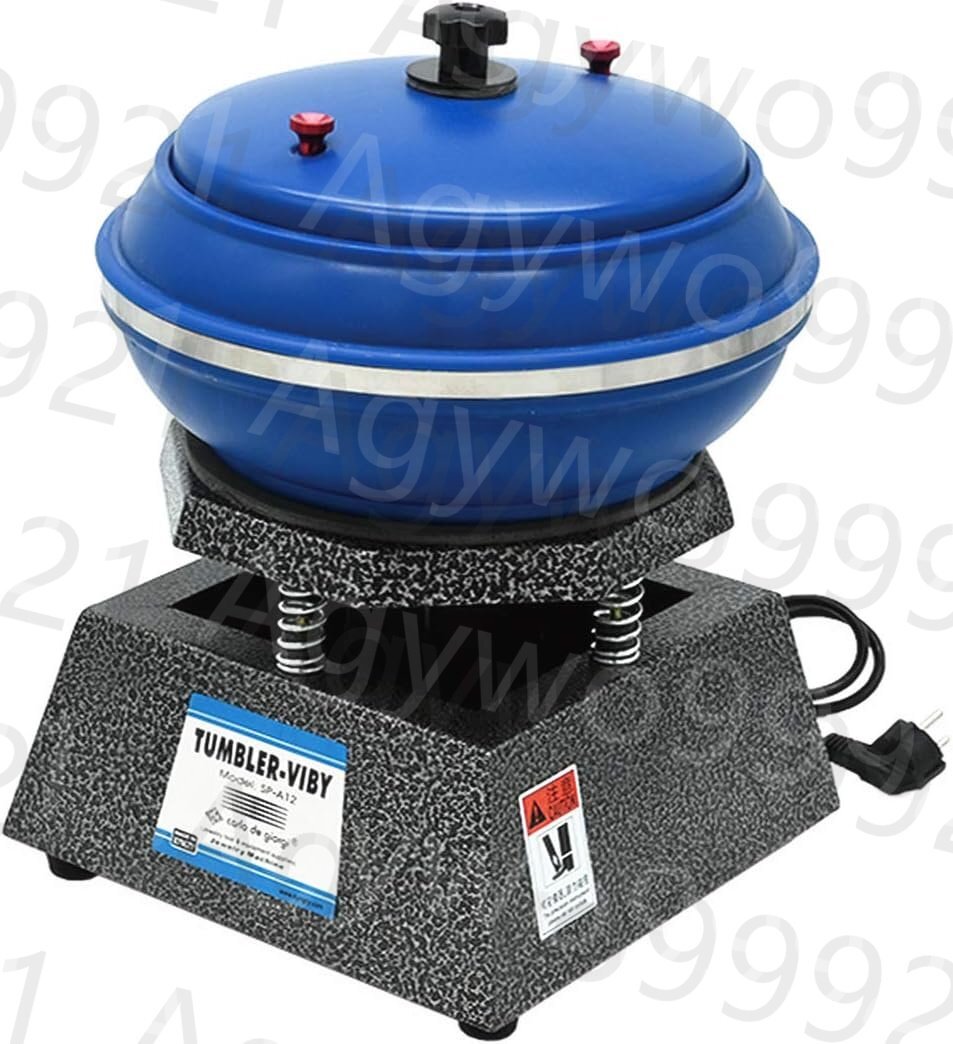 振動バレル研磨機　大型振動式バレル研磨機　乾式湿式兼用ポリッシャー グラインダー ジュエリー タンブラー (12寸 金属ベース　110V)