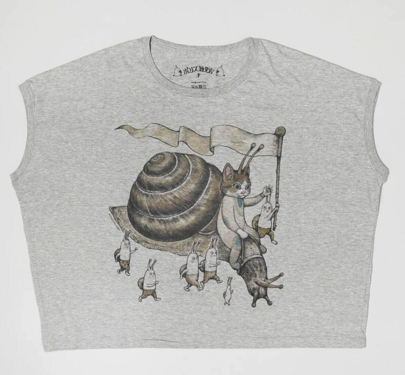 ボリス雑貨店 ワイドTシャツ スリーブレスワイドTシャツ　March of the Snail Prince ヒグチユウコさん free size