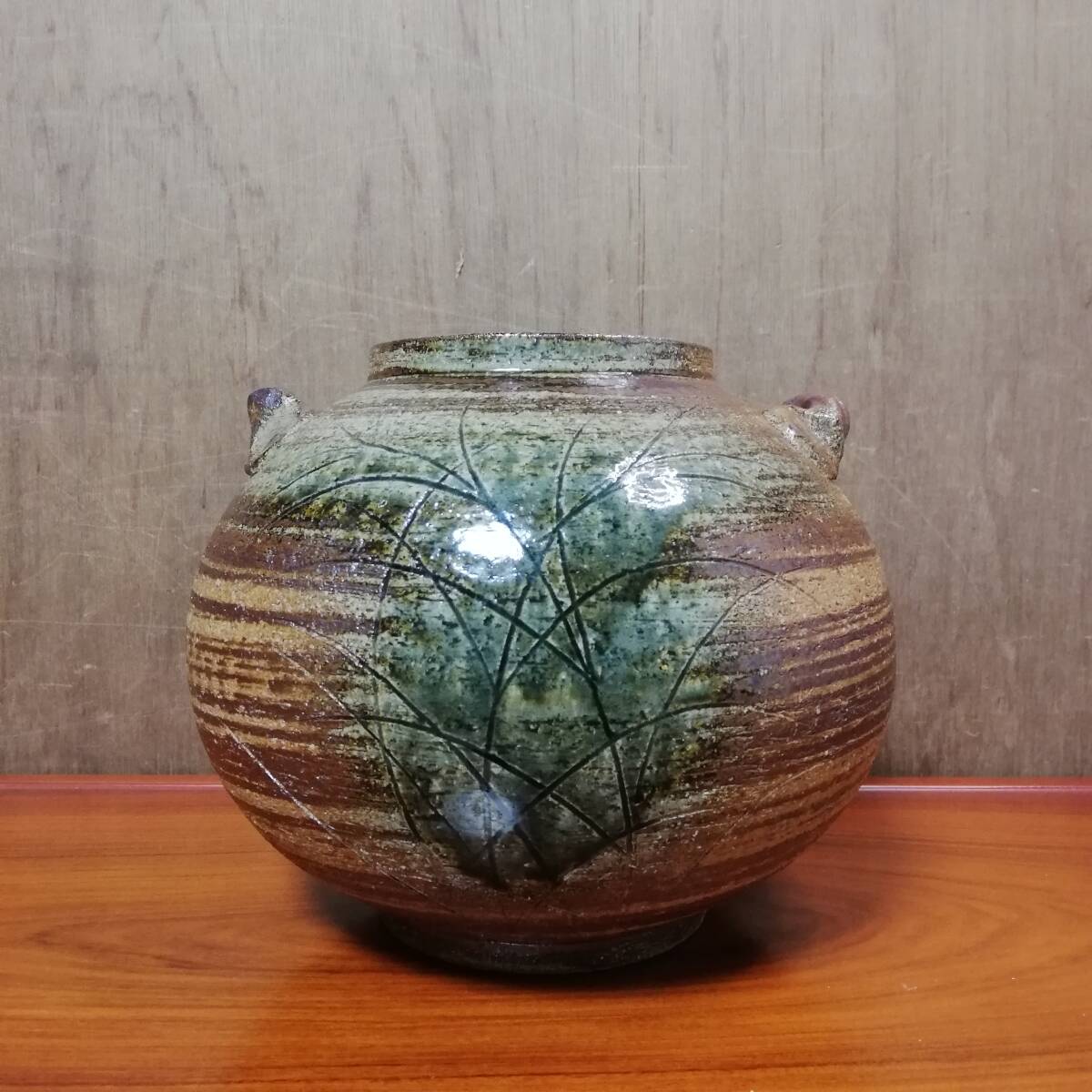 信楽焼 耳付 花瓶 花器 花入れ 