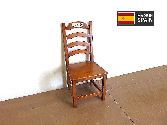 スペイン製タイル張りサイドチェア 　　椅子/ダイニングチェア/スツール