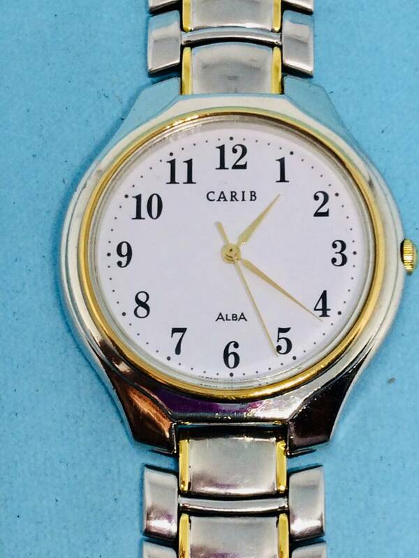 (E07)セイコー(*'▽')セイコーアルバ・カリブ（電池交換済み）S&G・メンズ腕時計USED（送料全国一律185円）素敵な時計です。