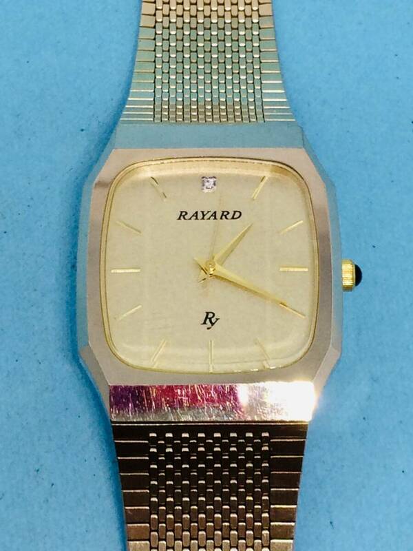 (E08)お洒落な時計(*'▽')　RAYARD・レイヤード（電池交換済み）ゴールド・メンズ腕時計USED（送料全国一律185円）素敵な時計です。
