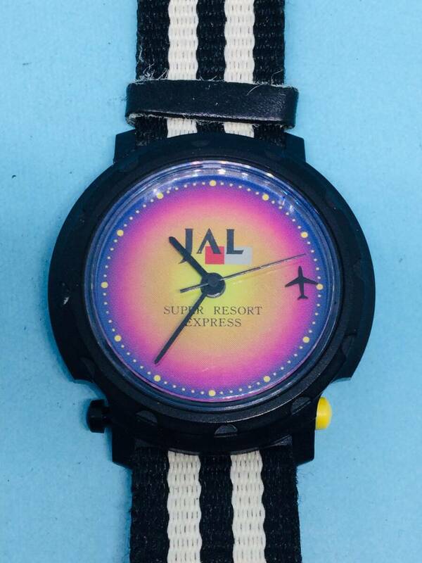 (E37)コレクション(*'▽')JALコレクション・アラーム付（電池交換済み）ブラック・メンズ腕時計USED（送料全国一律185円）素敵な時計です。