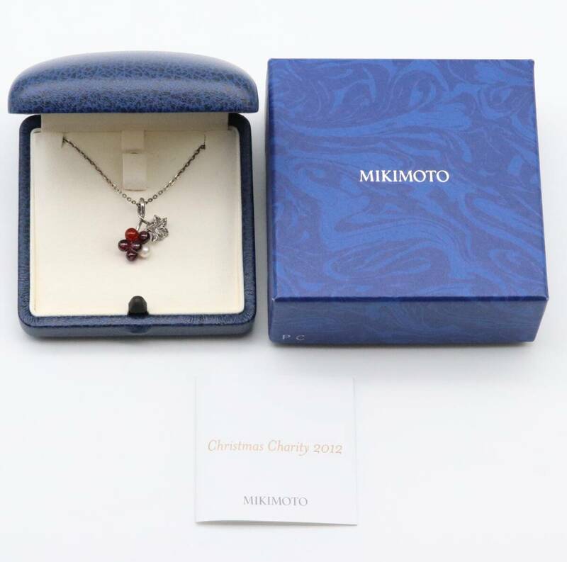 MIKIMOTO ミキモト ネックレス ブローチ K18×シルバー925 パール 真珠 カーネリアン 2012クリスマス 限定品