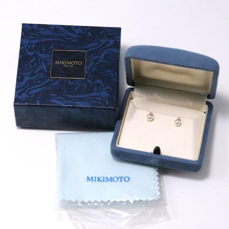 MIKIMOTO(ミキモト) ピアス K18 ダイヤモンド×パール 真珠 ベビーパール アコヤ 2WAY チャーム
